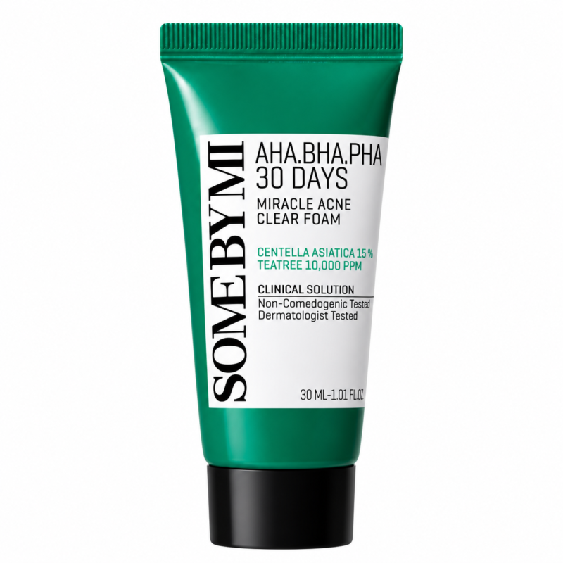 SOME BY MI AHA BHA PHA 30 Days Miracle Acne Clear Foam for acne-prone skin